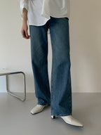 [AURACASA] Square Toe U-Cut Mid Heel Mules