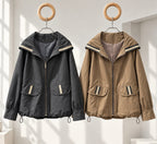 [AURACASA] Contrast Trim Hooded Zip-Up Jacket | 배색 포인트 후드 집업 점퍼