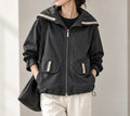 [AURACASA] Contrast Trim Hooded Zip-Up Jacket | 배색 포인트 후드 집업 점퍼