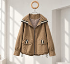 [AURACASA] Contrast Trim Hooded Zip-Up Jacket | 배색 포인트 후드 집업 점퍼