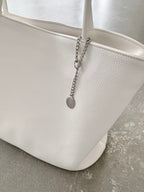 AURACASA Minimal Soft Tote Bag – Daily Shoulder Bag  (Black / Ivory / Sky Blue)