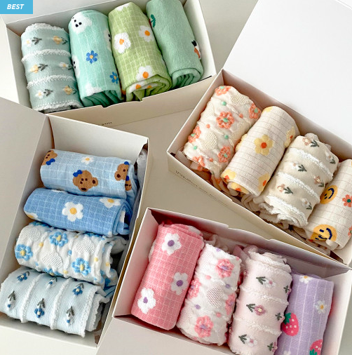 AURACASA Flower cute pattern socks 꽃무늬 4종