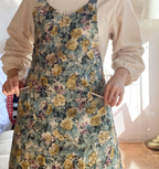 AURACASA Rose Linen Apron 로즈 린넨앞치마