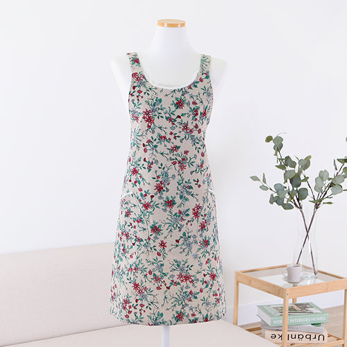 AURACASA Libya cotton apron in one-size-fits-all with waterproof interior lining for full clothing protection