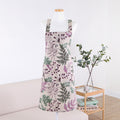 AURACASA olive print linen apron in one-size-fits-all with waterproof interior lining