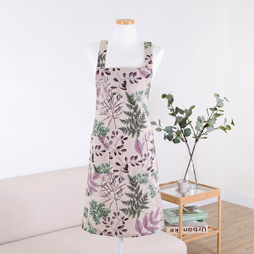 AURACASA | Beauty Olive apron High quality printed linen | 올리브 앞치마