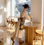 AURACASA Flower Mini Linen Apron 