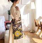 AURACASA Flower Mini Linen Apron 