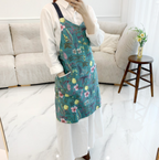 AURACASA Ramie Flower Waterproof Apron