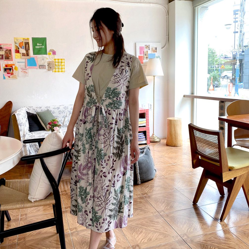 AURACASA  Beauty Olive long apron  올리브 롱 앞치마