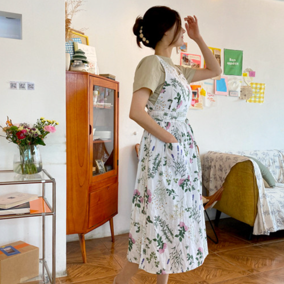 AURACASA Herb Split Long Apron 백지영 해방타운 스타일