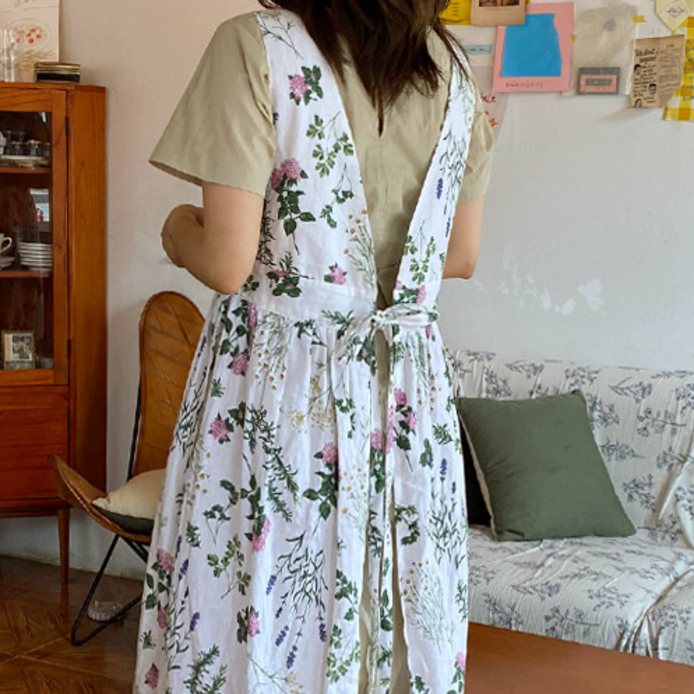 AURACASA Herb Split Long Apron 백지영 해방타운 스타일