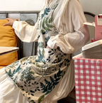 AURACASA | Beauty Olive apron High quality printed linen | 올리브 앞치마