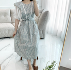 AURACASA cotton gardening frill apron in one-size-fits-all with waterproof interior lining and decorative ruffle trim